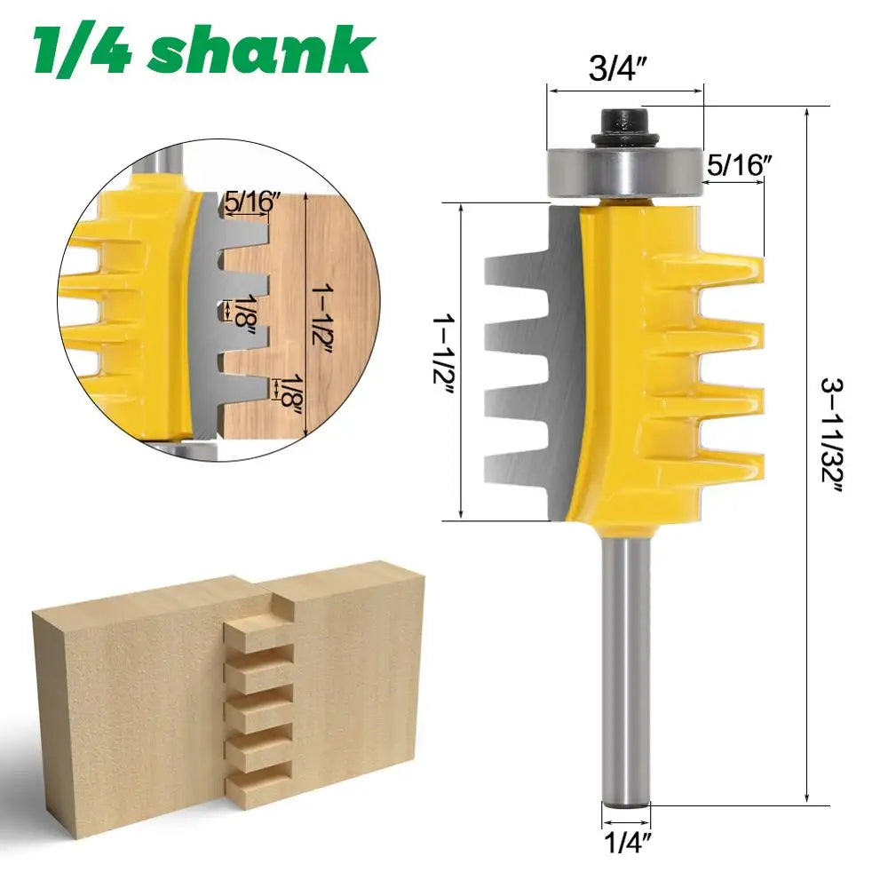 Reversible finger joint glue router bit with cone tenon profile - image 3 of 12