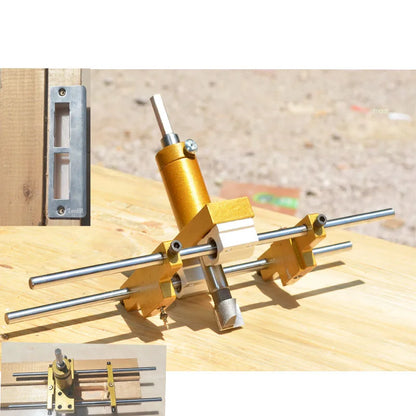 Door Lock Mortising Jig - 3-Cutter Kit, Aluminum