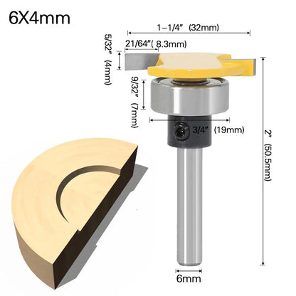 Bearing T-slot router bit with 1/4in and 6mm shank - image 8 of 12