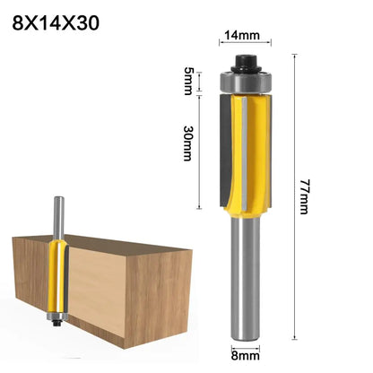 8mm shank flush trim router bit with top and bottom bearing - image 3 of 10