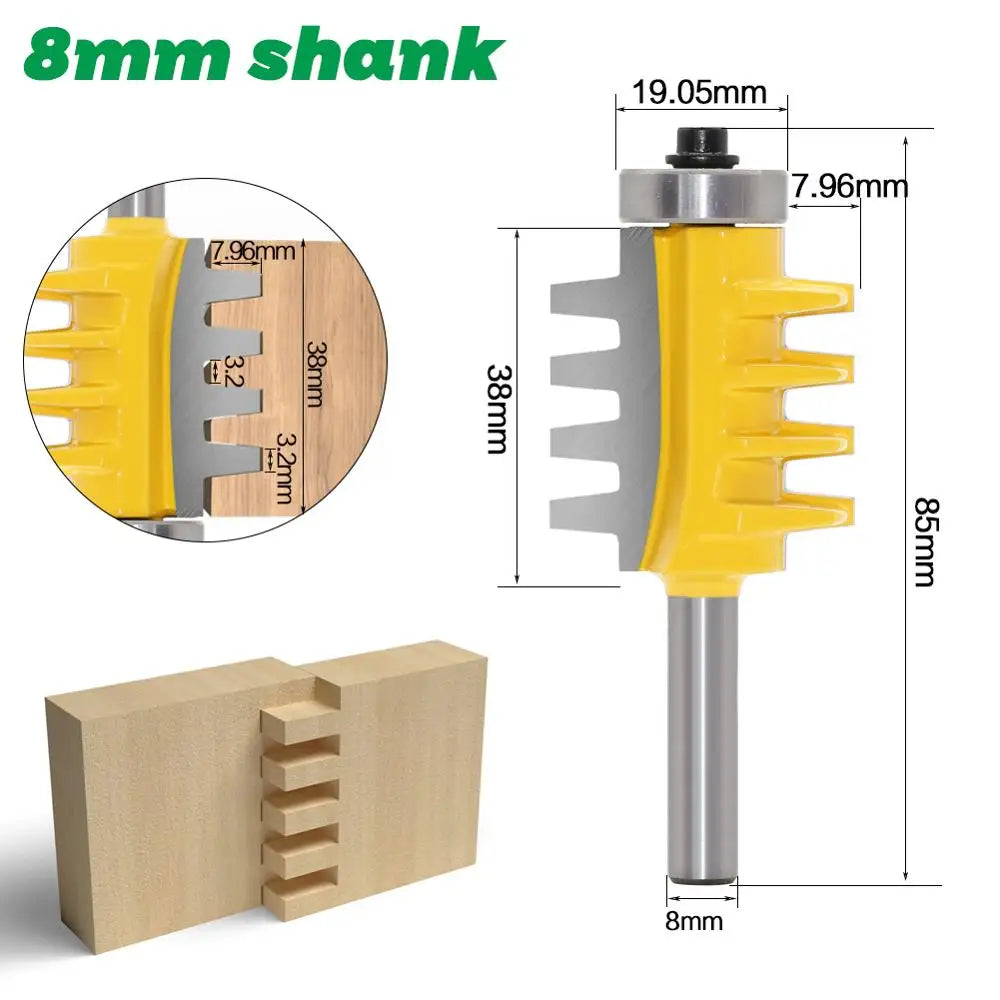 Reversible finger joint glue router bit with cone tenon profile - image 2 of 12
