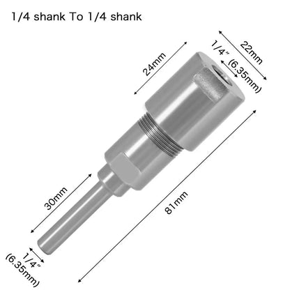Router Bit Extension Rod – Multi-Size Shank Collet Adapter