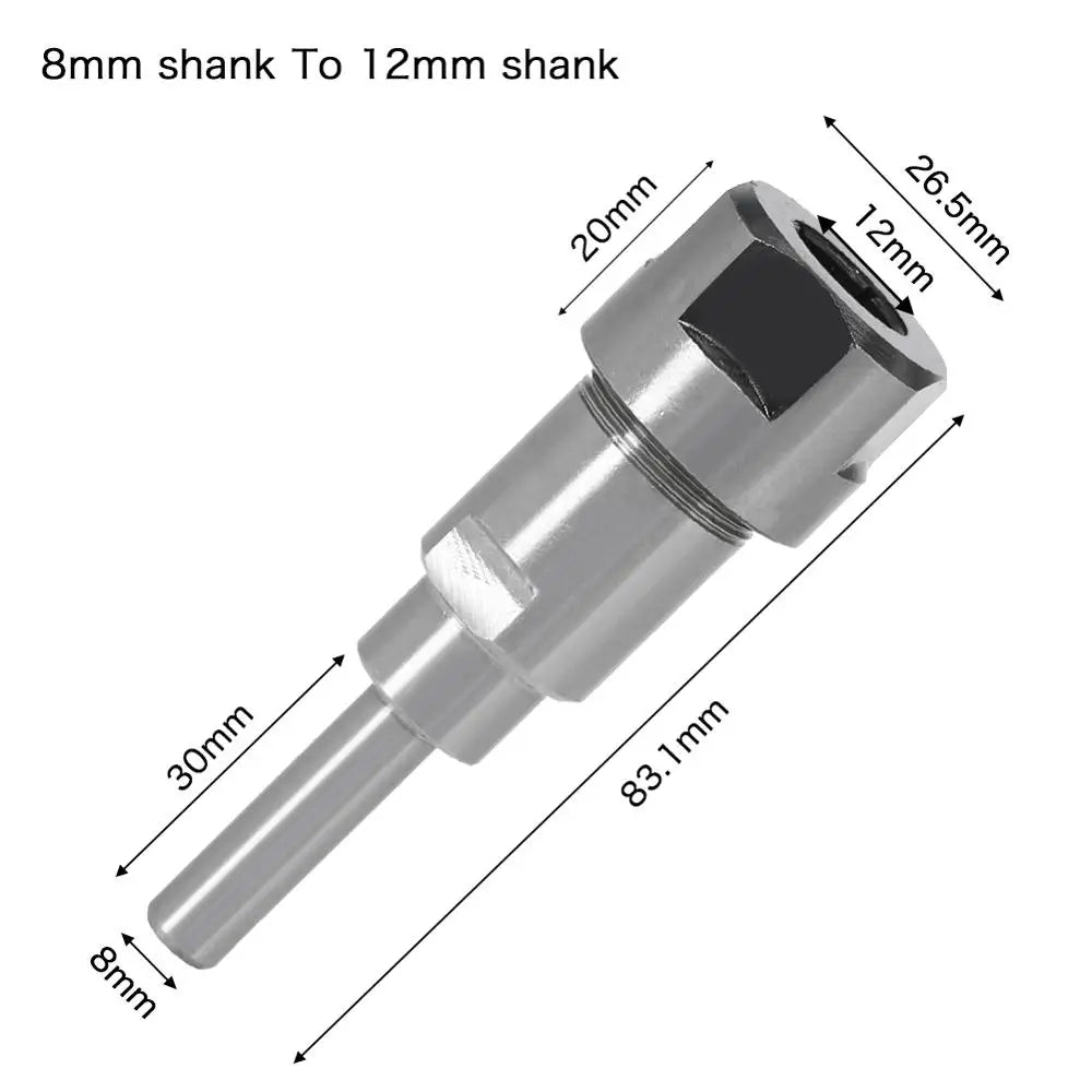 Router Bit Extension Rod – Multi-Size Shank Collet Adapter
