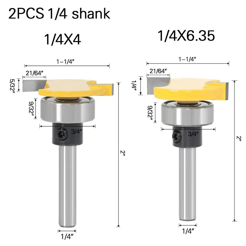Bearing T-slot router bit with 1/4in and 6mm shank - image 4 of 12