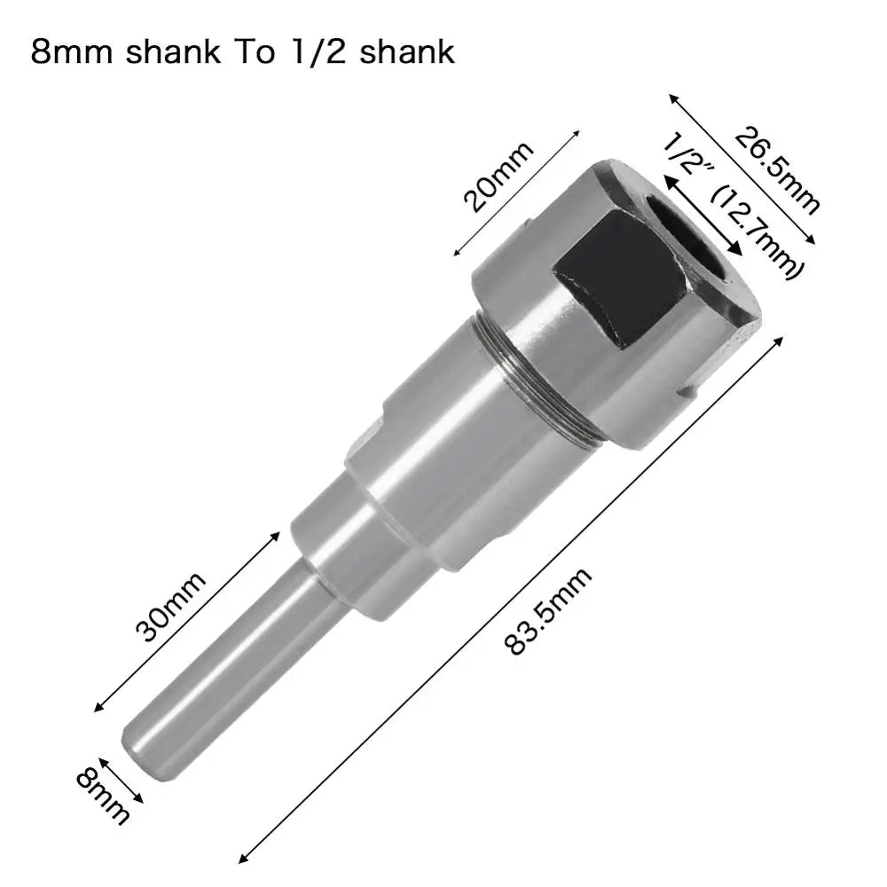 Router Bit Extension Rod – Multi-Size Shank Collet Adapter