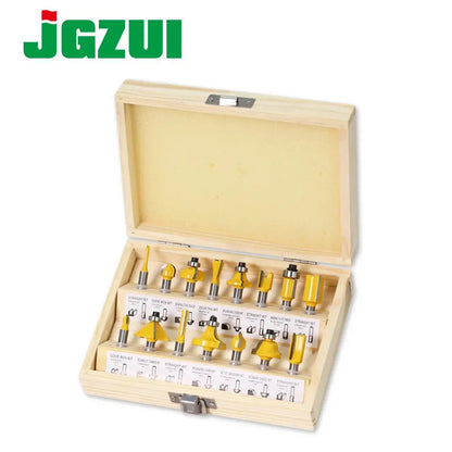 15-piece 1/4in shank router bit set - image 1 of 8