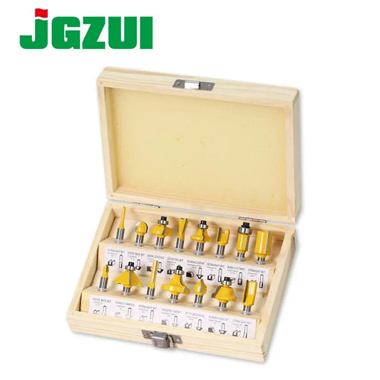 15-piece 1/4in shank router bit set - image 1 of 8