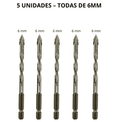 Conjunto com 5 Brocas Excêntricas Serrilhadas