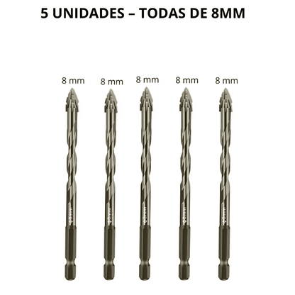 Conjunto com 5 Brocas Excêntricas Serrilhadas