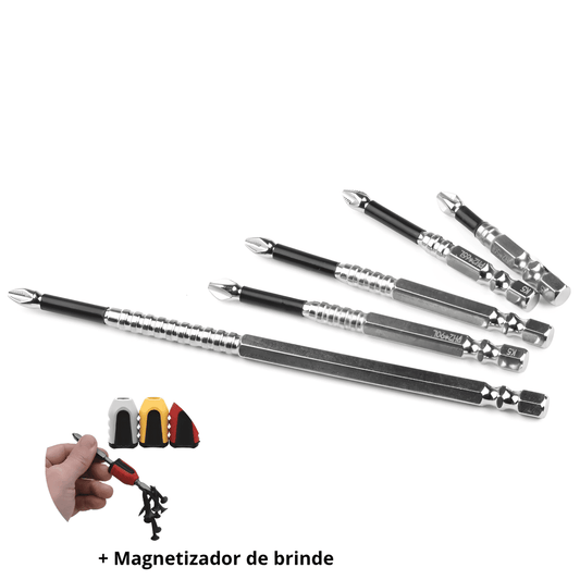 Tungsten Steel Magnetic Phillips Bit Set - 5 Pieces
