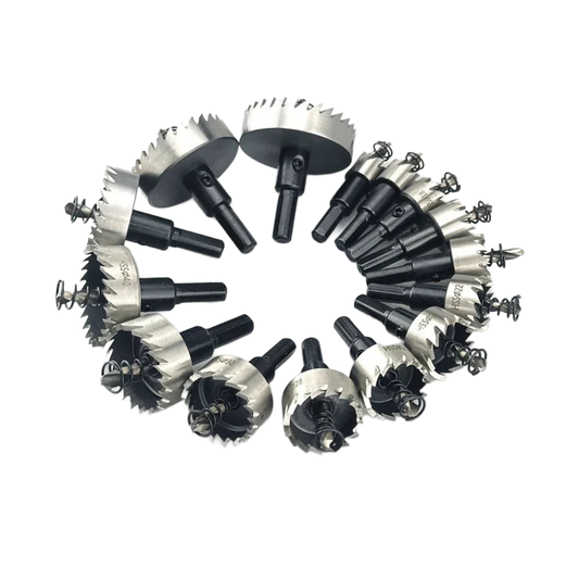 15-Piece Hole Saw Kit - 15-53mm, High-Speed Steel