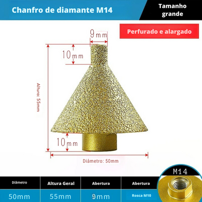 Diamond Conical Countersink Burr - M10/M4 Grinder Fitting