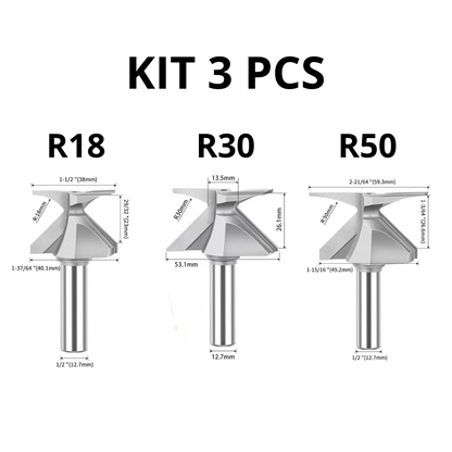 MDF Folding Router Bit - Multiple Radius (R18/R30/R50)