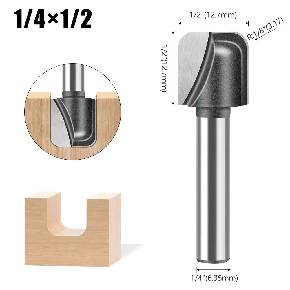 Round bottom double arc router bit with 6mm, 1/4in and 12mm shank - image 25 of 25