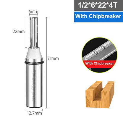 Tideway 4-Flute TCT Straight Router Bit – CNC Carbide Milling Cutter