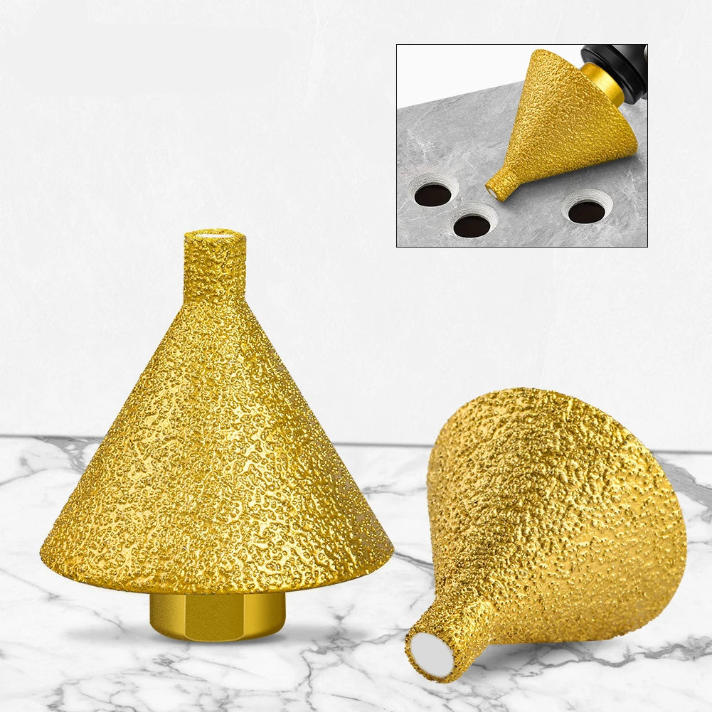 Diamond chamfer and reaming bit for tile, marble and glass