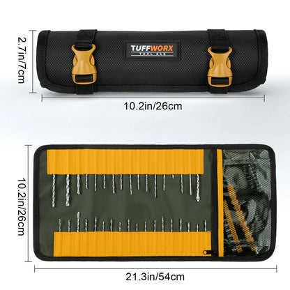 Roll-Up Tool Organizer Pouch - Drill Bits and Hand Tools