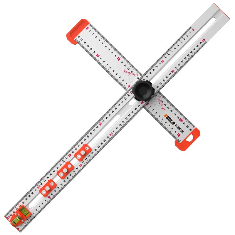 2-in-1 T-Shaped Punching Ruler – Aluminum Alloy Marking & Angle Tool