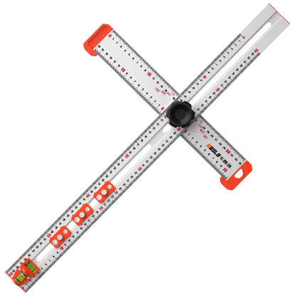 2-in-1 T-Shaped Punching Ruler – Aluminum Alloy Marking & Angle Tool