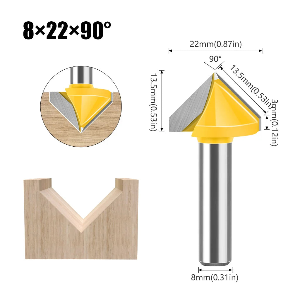 8mm shank V-groove router bit - image 7 of 16