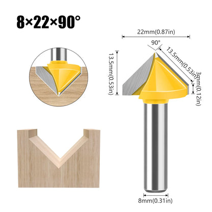 8mm shank V-groove router bit - image 7 of 16