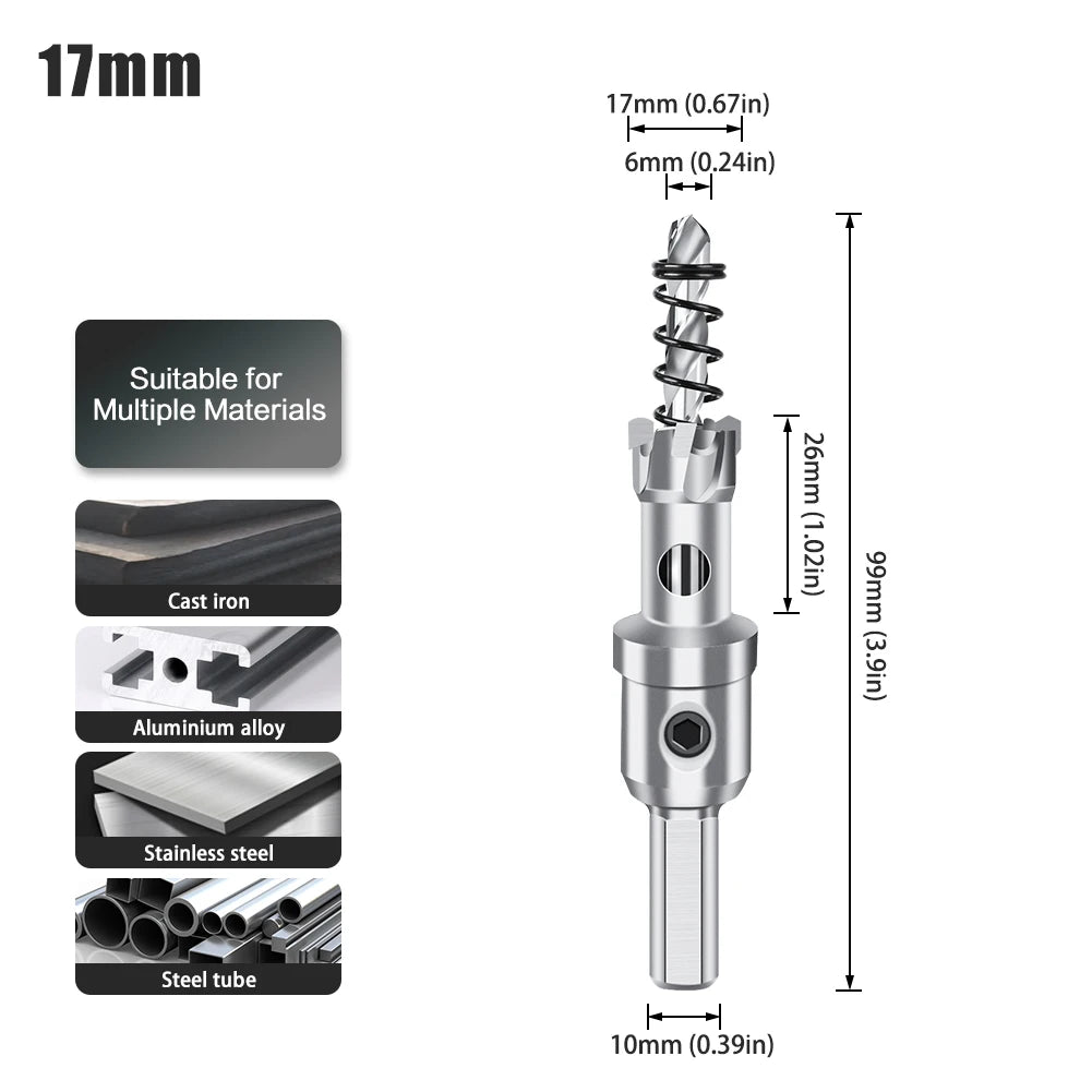 TCT Carbide Hole Saw - 12-70mm Single Cutter for Stainless Steel & Metal