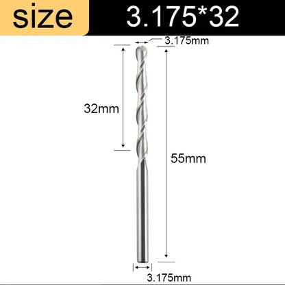 Ball Nose End Mill - 2-Flute Spiral Router Bit, 3.175-8mm Shank