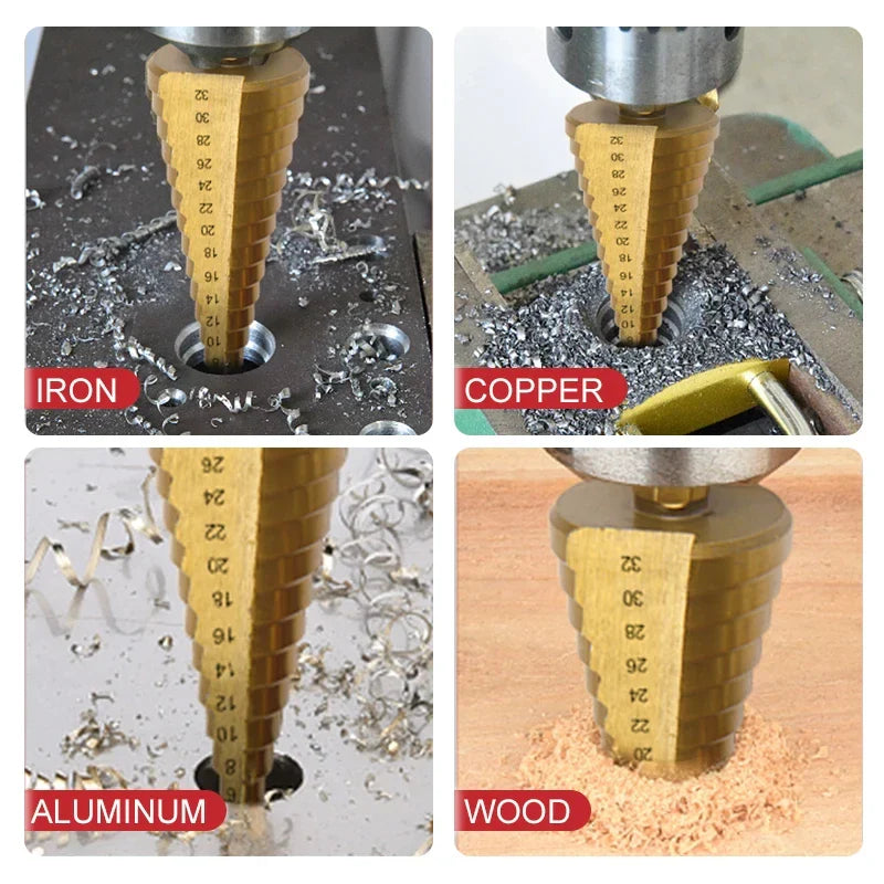 6-Piece Titanium-Coated Metal Drill Bit Set