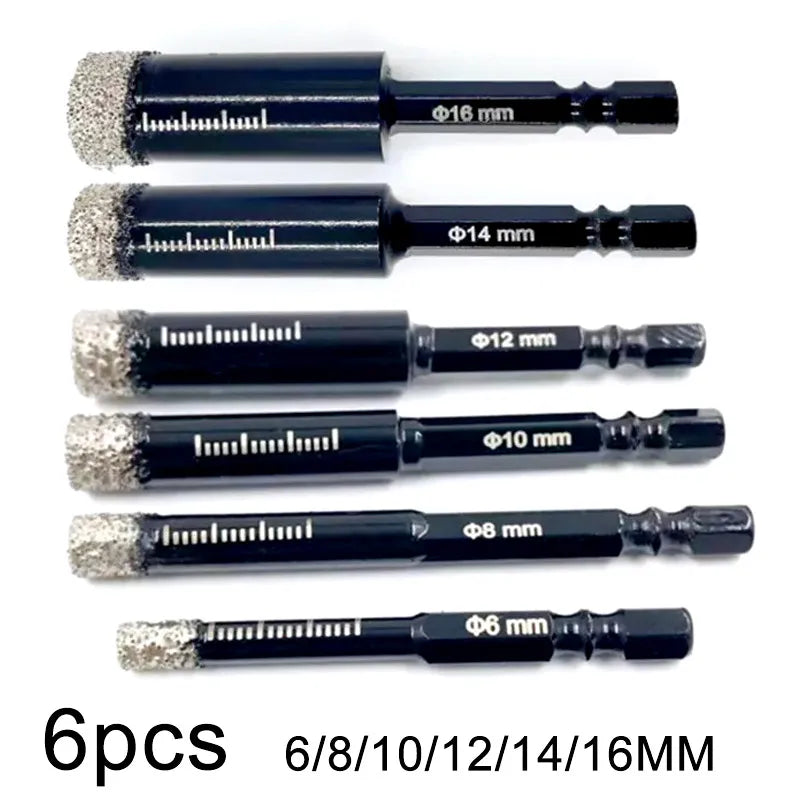 Diamond Drill Bit Hole Saw – 5-16mm Hex Shank, Dry Tile Drilling