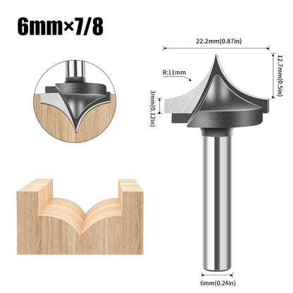 Straight flat bottom router bit with 6mm, 1/4in, 12mm and 1/2in shank - image 9 of 25