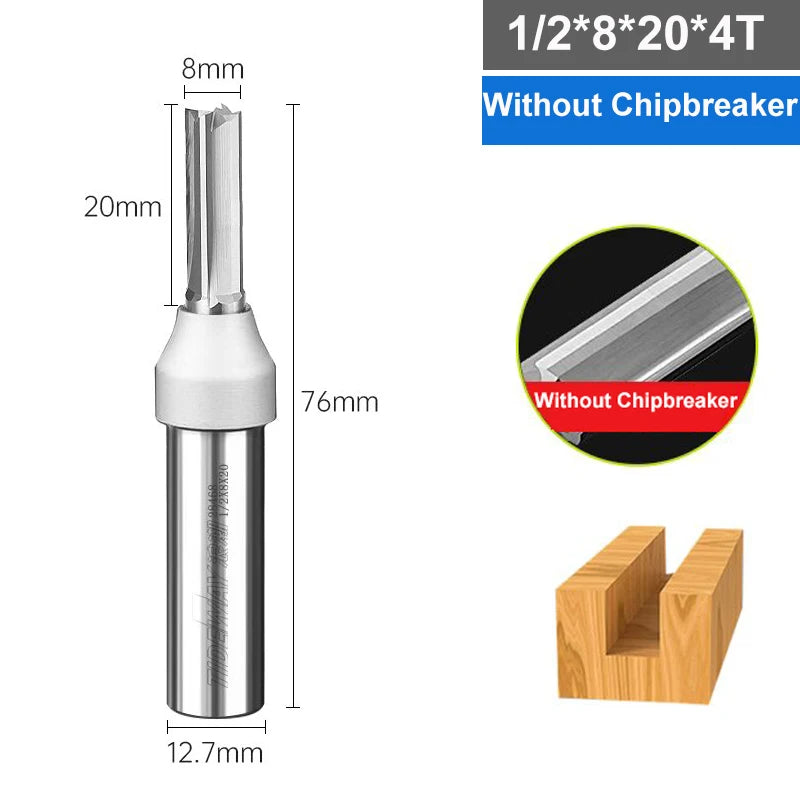 Tideway 4-Flute TCT Straight Router Bit – CNC Carbide Milling Cutter