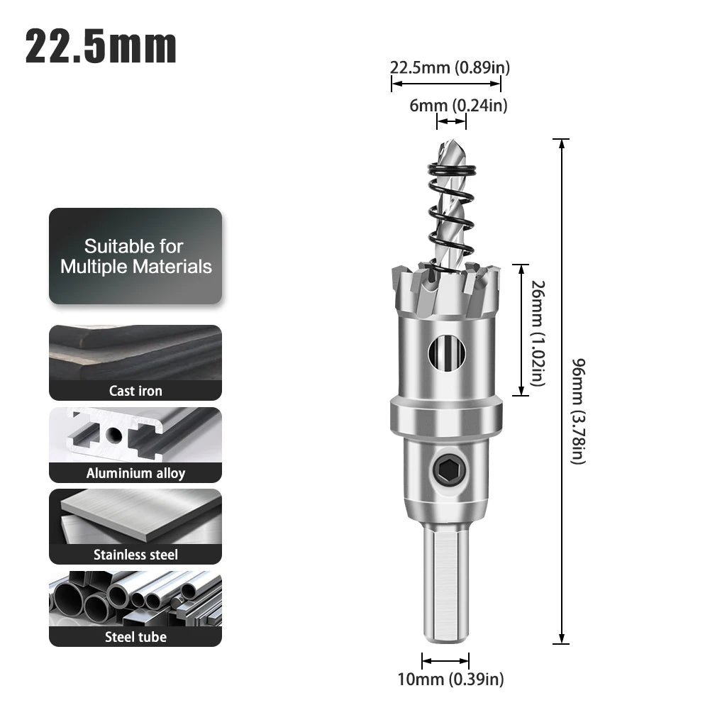 TCT Carbide Hole Saw - 12-70mm Single Cutter for Stainless Steel & Metal