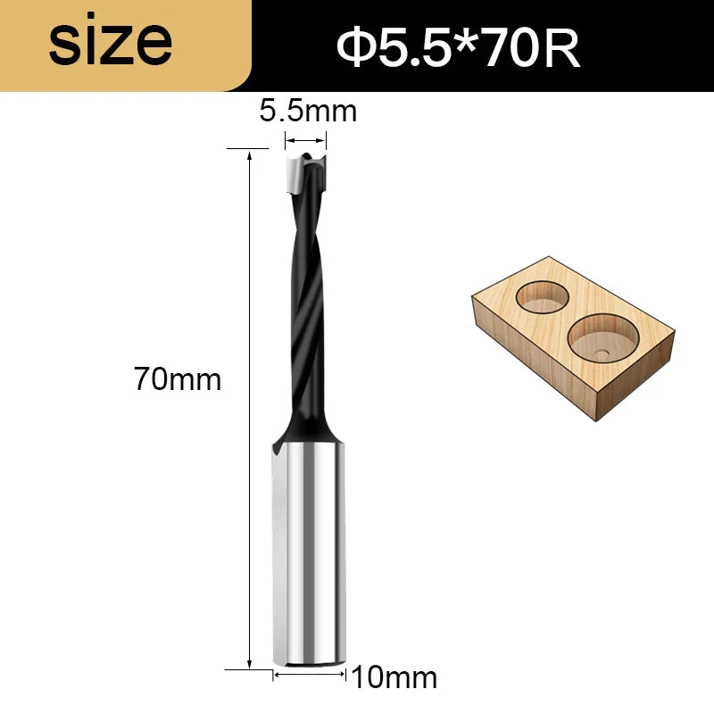 Gang Drill Bit for Wood - 10mm Shank, 70mm Long, Left & Right Rotation