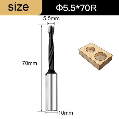Gang Drill Bit for Wood - 10mm Shank, 70mm Long, Left & Right Rotation