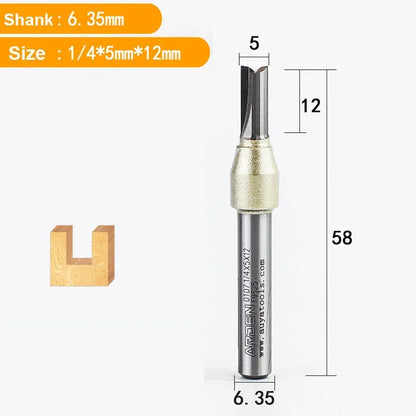 TCT Straight End Mill Router Bit - 1/4in Shank