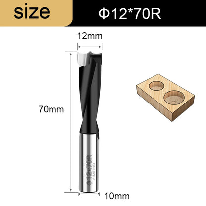 Gang Drill Bit for Wood - 10mm Shank, 70mm Long, Left & Right Rotation