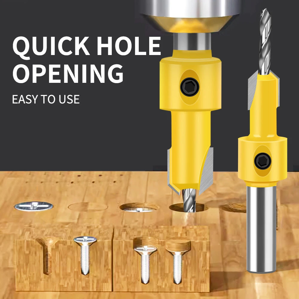 Woodworking Countersink Drill Bit – 8mm/12mm Alloy Step Drill