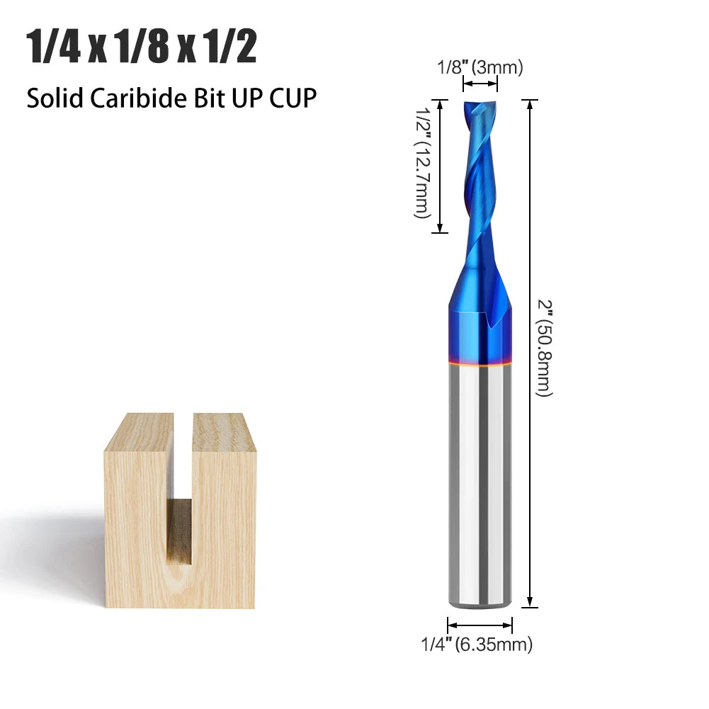 1/4in shank up-cut and down-cut carbide router bit - image 11 of 15
