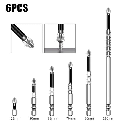 Non-Slip Magnetic Cross Head Screwdriver Bits - K5, 25-150mm Lengths