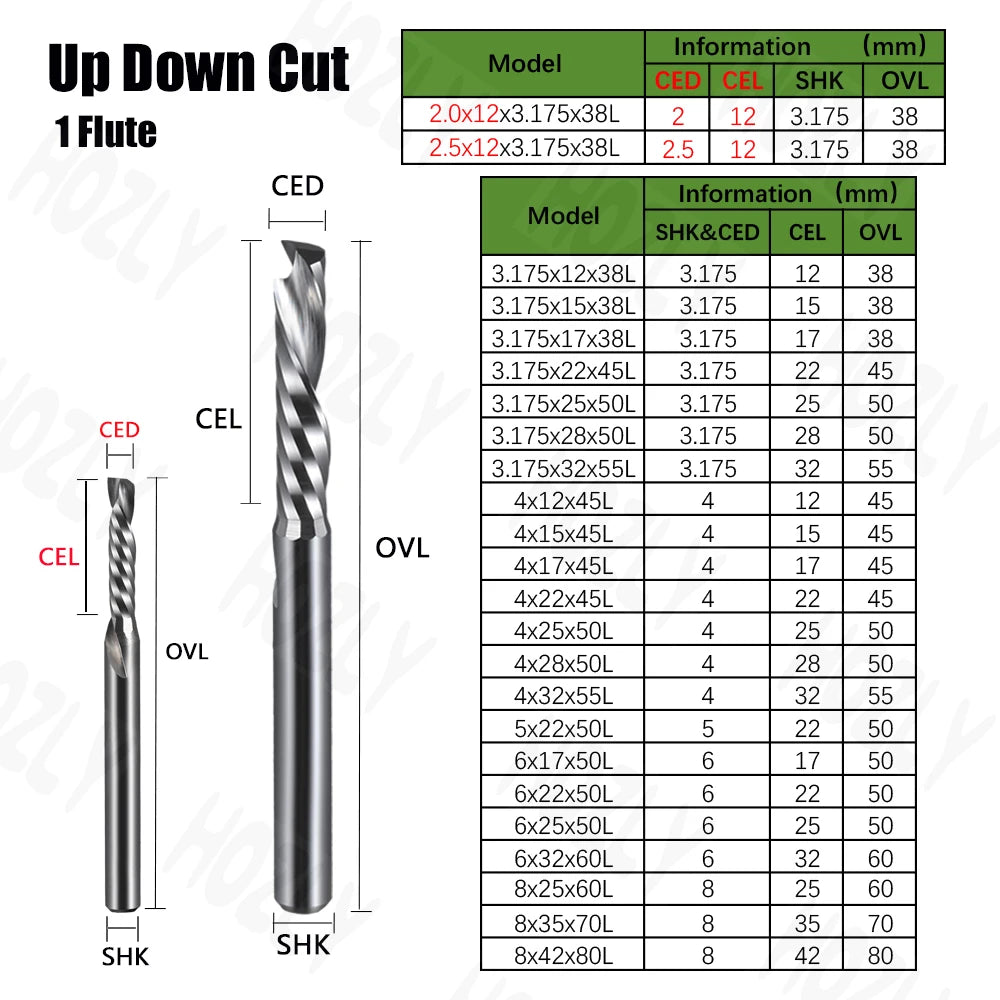 Up and down cut end mill for CNC routers - view 2