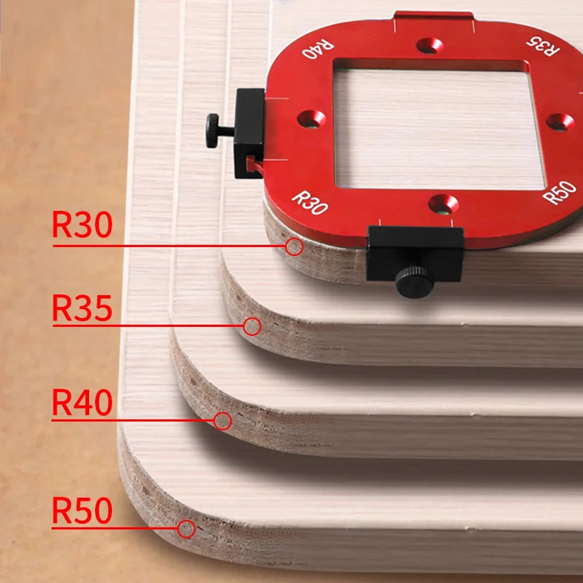 R10-R50 Round Corner Radius Template Set – Router Table Jig