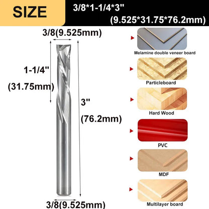 2-Flute Compression Router Bit - Up & Down Cut Carbide End Mill