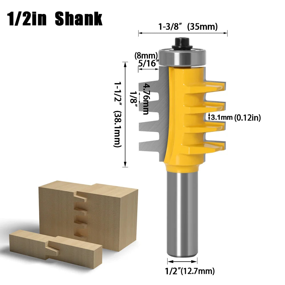 Reversible finger joint glue router bit with cone tenon profile - image 7 of 12