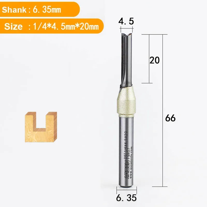 TCT Straight End Mill Router Bit - 1/4in Shank