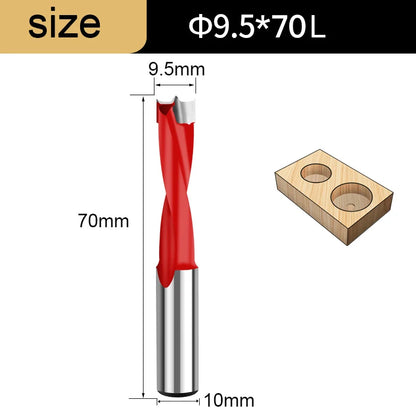Gang Drill Bit for Wood - 10mm Shank, 70mm Long, Left & Right Rotation