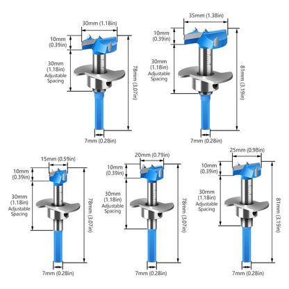 Positioning Hinge Boring Bit - 15-35mm Forstner Hole Opener Set