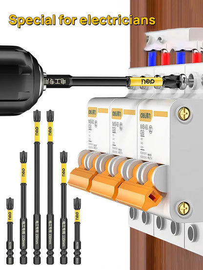 Magnetic impact screwdriver bit set, cross head, 65-110-150mm