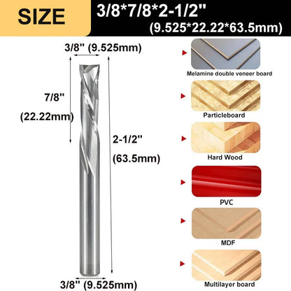 2-Flute Compression Router Bit - Up & Down Cut Carbide End Mill