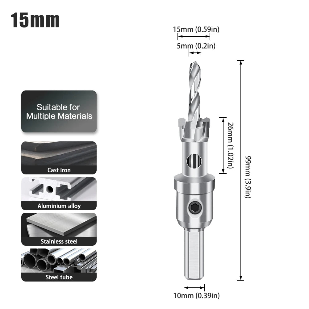 TCT Carbide Hole Saw - 12-70mm Single Cutter for Stainless Steel & Metal