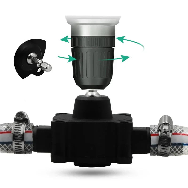 Portable Self-Priming Pump - Drill Powered, Water/Oil Transfer